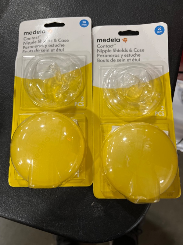 Photo 2 of 2 PACK- Medela Latch & Protect Bundle | 2 Count 20mm Small Nipple Shields with Carrying Case & Purelan Lanolin Nipple Cream | Purelan to Protect Against Cracked Nipples | Shields to Support Latch Issues Shields with Case & Lanolin 20mm