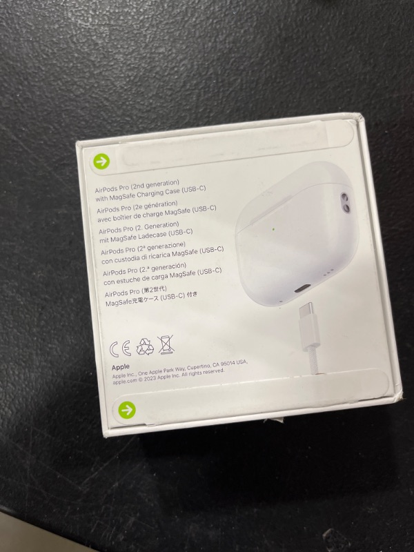 Photo 1 of Apple AirPods Pro (2nd Generation) Wireless Ear Buds with USB-C Charging, Up to 2X More Active Noise Cancelling Bluetooth Headphones, Transparency Mode, Adaptive Audio, Personalized Spatial Audio USB-C Without AppleCare+- FACTORY SEALED BOX. 