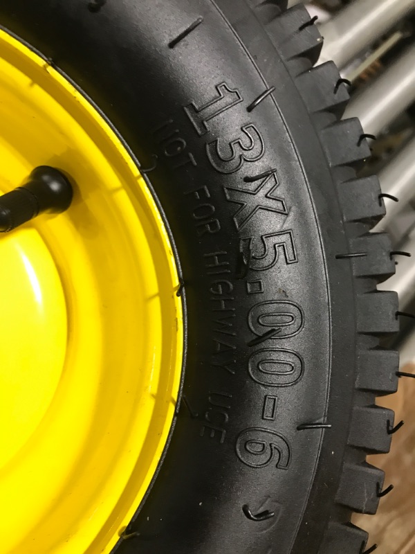 Photo 1 of 13X5.00-6 Tire and Wheel Assembly (2-Pack), Tubeless Lawn Mower Tire with Rim, w