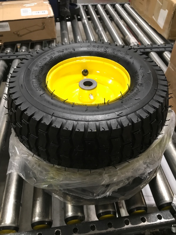Photo 1 of 13X5.00-6 Tire and Wheel Assembly (2-Pack), Tubeless Lawn Mower Tire with Rim, w