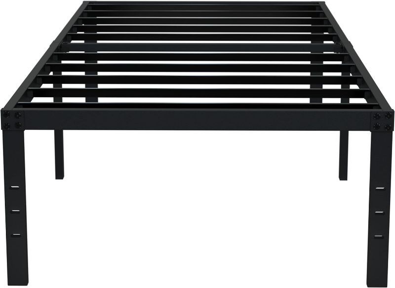 Photo 1 of  Twin XL Bed Frames No Box Spring Needed, Heavy Duty XL Twin Metal Platform Bed Frame with Tall Storage Space, Noise Free, Easy Assembly, Black