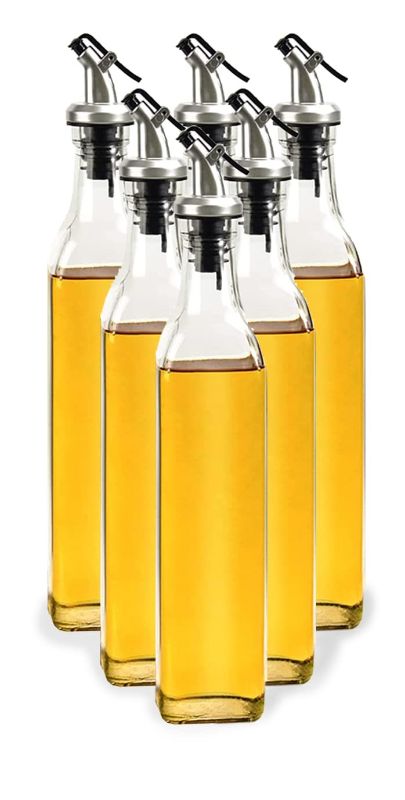 Photo 1 of YULEER Olive Oil Dispenser Set of 6, 17oz Oil Bottles with Leak-Proof Pouring Spouts
