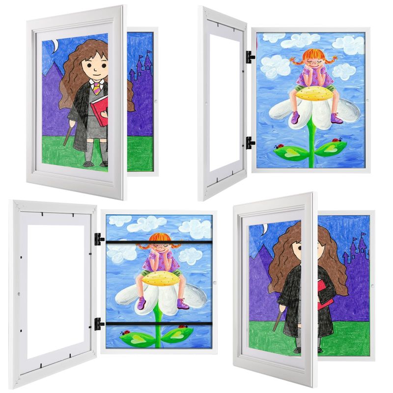 Photo 1 of 4Pack Kids Art Frames White, 10x12.5 Kids Artwork Frame