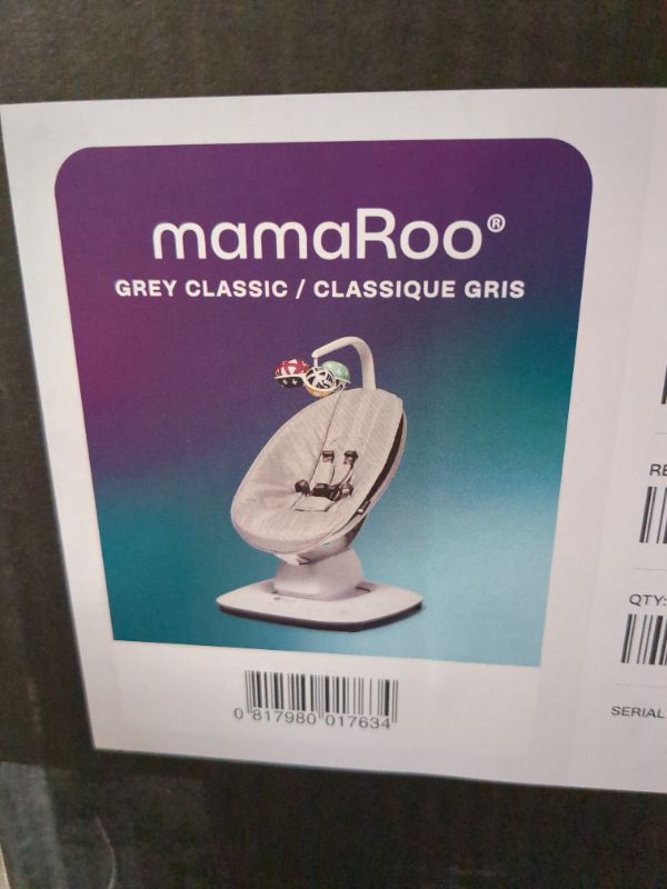 Photo 1 of 4moms MamaRoo Multi-Motion Baby Swing, Bluetooth Baby Swing with 5 Unique Motions, Grey