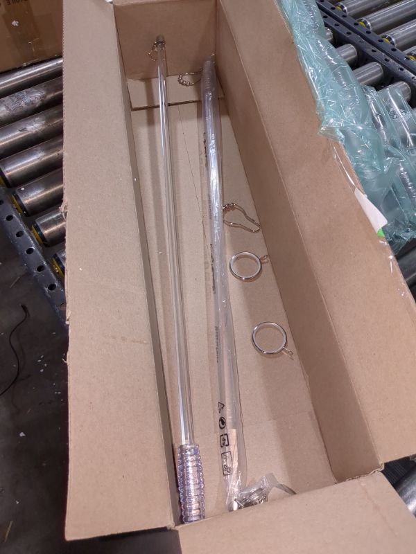 Photo 2 of 2 Pack - 30 inches Clear Acrylic Universal Drapery Pull Rod Wand with Metal Snap, 1/2 Inch Wide (30”)