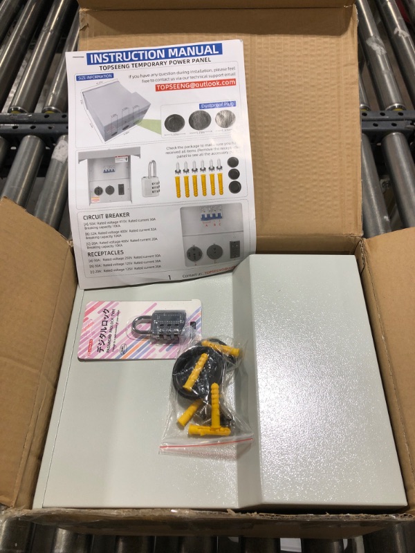 Photo 1 of 20 30 50 Amp RV Electrical Panel Receptacle - Temporary Power Outlet Panel Box, EV RV Breaker Box Prewired, 30 amp RV Outlet Receptacle with Circuit Breaker