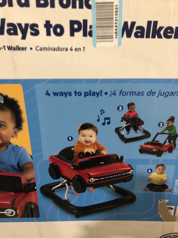 Photo 1 of Bright Starts Ford Bronco Ways to Play 4-in-1 Baby Activity Push Walker, Race Red, Unisex, Age 6 Months + Ford Bronco Race Red