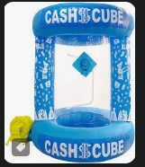 Photo 1 of TONGFUSHE Inflatable Cash Cube Booth with 2pcs Blower Inflatable Cube Cash Grab Machine Inflatable Three-Dimensional Money Grab Booth Machine Fast Inflatable Cash Grab Game Activity (Green)