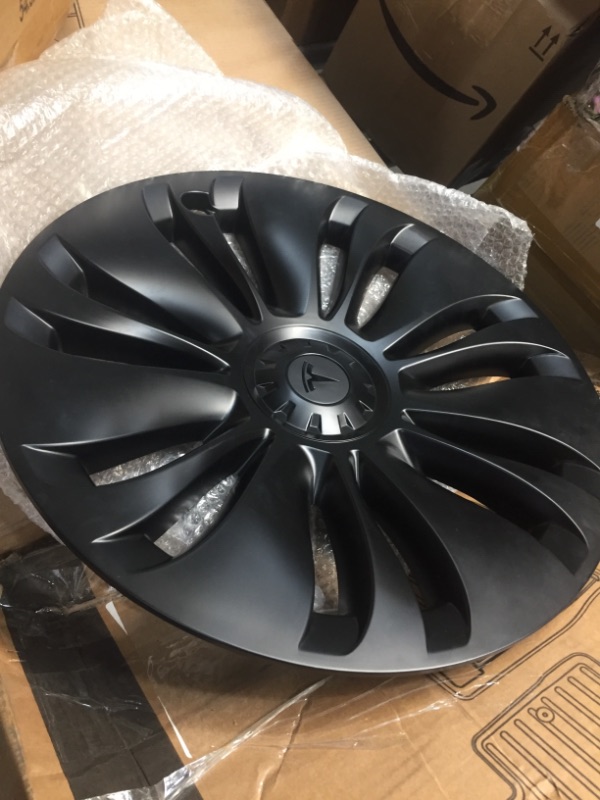 Photo 2 of ***USED - CENTER EMBLEM DECAL MISSING***
XINTUO Telsa Model Y Hubcap 19 Inch Wheel Cover Tesla Model Y Accessories Hub Cap Replacement Rim Protectors for Tesla Model Y 2023 2022 2021 2020
