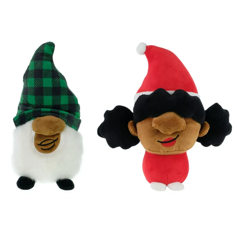 Photo 1 of Black Paper Party, Lady Gnome, and Gnome, Holiday 9 inch Plush 2 Pack, Green, Red, Multi-Color