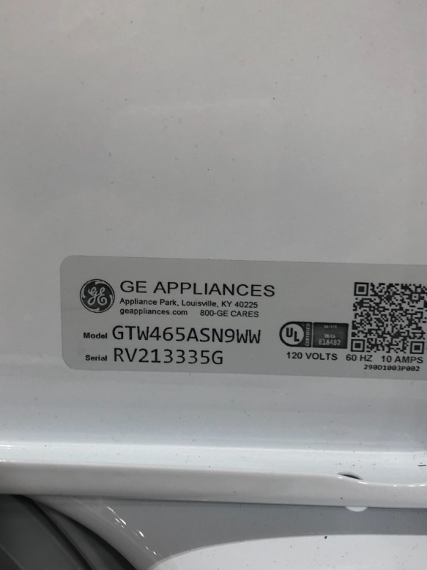 Photo 5 of GE 4.5-cu ft High Efficiency Agitator Top-Load Washer (White)
