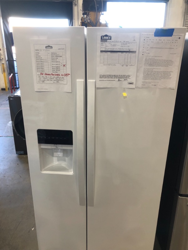 Photo 2 of Whirlpool 24.6-cu ft Side-by-Side Refrigerator with Ice Maker (White)
