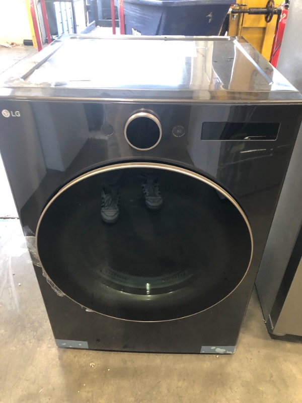 Photo 2 of ***Parts Only**/*.4 cu. ft. Vented Stackable SMART Electric Dryer in Black Steel with TurboSteam and AI Sensor Dry Technology
