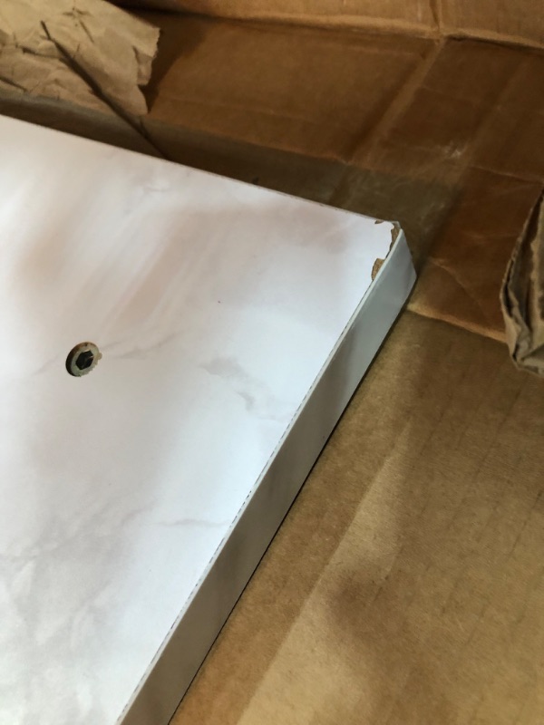 Photo 1 of **Damage**AZL1 Life Concept Marble Gold Mid Century Modern Rectangle Coffee Table, White