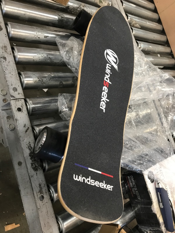 Photo 4 of **MALFUNCTION**Electric Skateboard, Electric Skateboard with Remote Control for Beginners, 350W Brushless Motor, Max 12.4 MPH, Carver E-Ska with DIY Stickers Blue