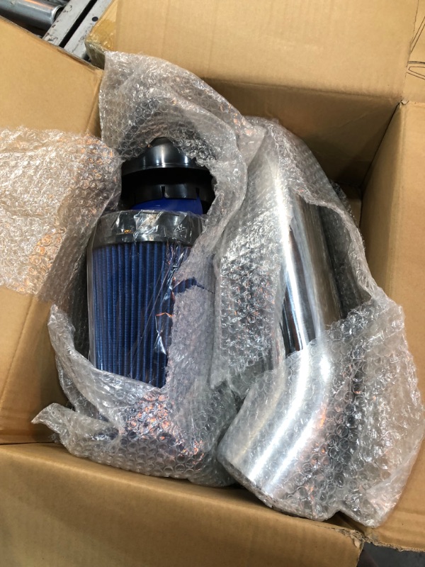 Photo 2 of 4" Cold Air Intake System Kit Compatible with 1999-2006 Chevy/GMC/Cadillac (Avalanche Suburban Tahoe Silverado Sierra Yukon Escalade) 4.8L 5.3L 6.0L V8 Blue