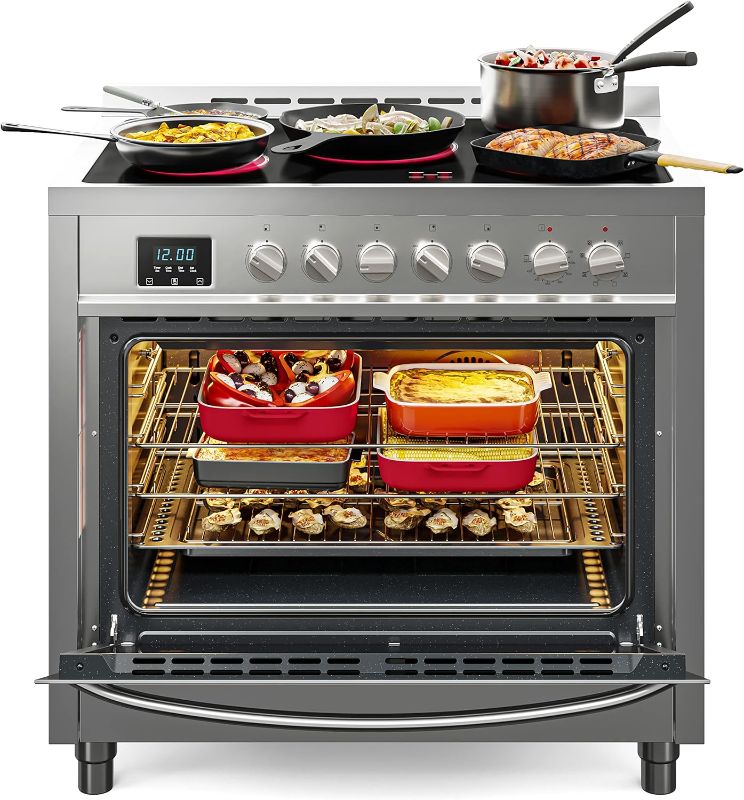 Photo 1 of ***see notes/photos*** KoolMore 36 Inch All-Electric Range Oven with Ceramic Cooktop Burners, Stainless Steel Kitchen Stove with Large Capacity Convection Cooking, 4.3 cu. ft. (KM-FR36EE-SS)
