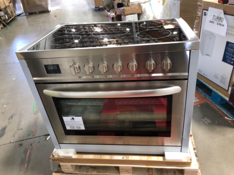 Photo 2 of ***see notes/photos*** KoolMore 36 Inch All-Electric Range Oven with Ceramic Cooktop Burners, Stainless Steel Kitchen Stove with Large Capacity Convection Cooking, 4.3 cu. ft. (KM-FR36EE-SS)
