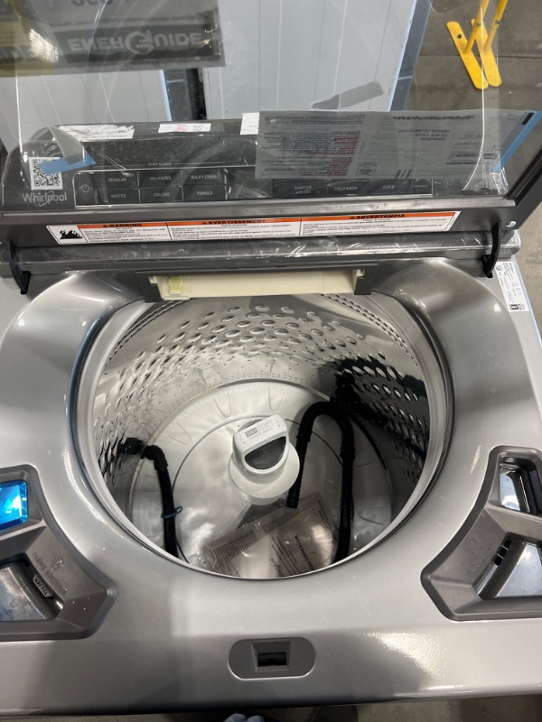 Photo 3 of Whirlpool Smart Capable w/Load and Go 5.3-cu ft High Efficiency Impeller and Agitator Smart Top-Load Washer (Chrome Shadow) ENERGY STAR