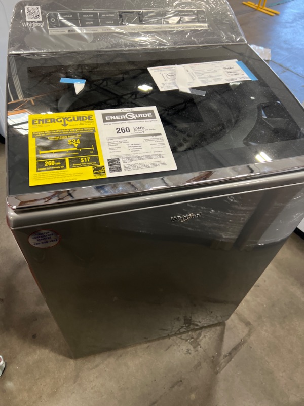 Photo 5 of Whirlpool Smart Capable w/Load and Go 5.3-cu ft High Efficiency Impeller and Agitator Smart Top-Load Washer (Chrome Shadow) ENERGY STAR