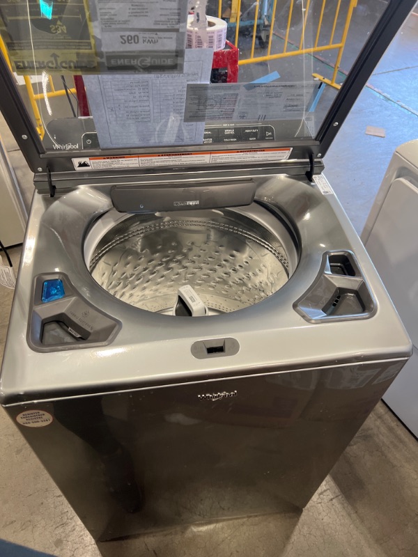 Photo 4 of Whirlpool Smart Capable w/Load and Go 5.3-cu ft High Efficiency Impeller and Agitator Smart Top-Load Washer (Chrome Shadow) ENERGY STAR