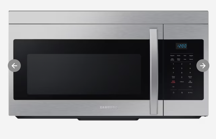 Photo 1 of Samsung 1.6-cu ft 1000-Watt Over-the-Range Microwave (Stainless Steel)