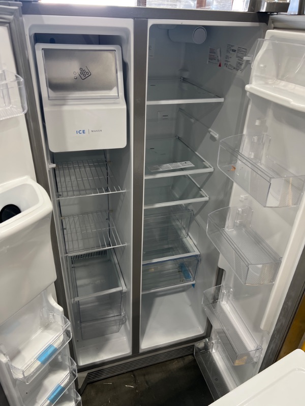 Photo 3 of Frigidaire 22.3-cu ft Side-by-Side Refrigerator with Ice Maker (Stainless Steel) ENERGY STAR