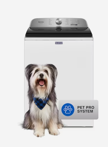Photo 1 of Maytag Pet Pro 4.7-cu ft High Efficiency Agitator Top-Load Washer (White)