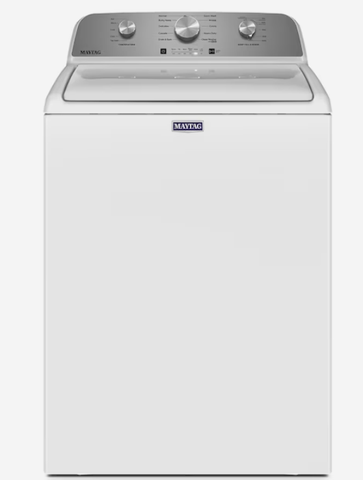 Photo 1 of Maytag 4.5-cu ft High Efficiency Agitator Top-Load Washer (White)