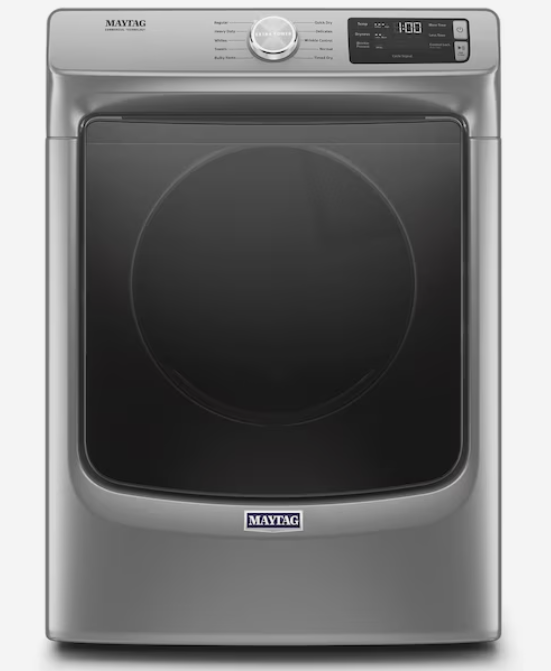 Photo 1 of Maytag 7.3-cu ft Reversible Side Swing Door Stackable Gas Dryer (Metallic Slate) ENERGY STAR