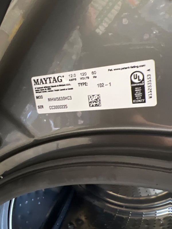Photo 2 of Maytag 4.5-cu ft High Efficiency Stackable Steam Cycle Front-Load Washer (Metallic Slate) ENERGY STAR