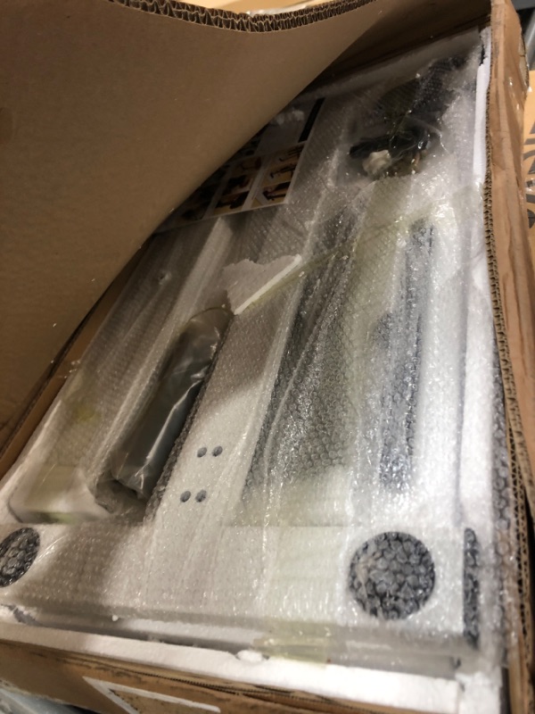 Photo 1 of BeGyoku Overbed Table,Hospital Bed Table,Pneumatic Bed Tables Adjustable Over The Bed with Hidden Wheels&USB Port,Mobile Laptop Table Cart and Rolling Bedside Table with Tray Hospital Home Use-White White-32" L X 16" W