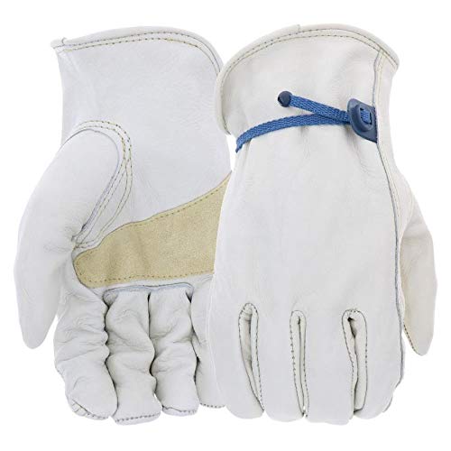 Photo 1 of (SEE NOTES) Project Source Small Off-white Leather Construction Gloves, (1-Pair)
