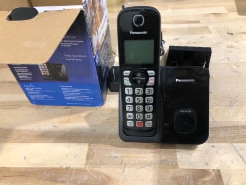 Photo 2 of Panasonic Cordless Phone with Advanced Call Block, Bilingual Caller ID and Easy to Read Large High-Contrast Display, Expandable System with 1 Handset - KX-TGD810B (Black)