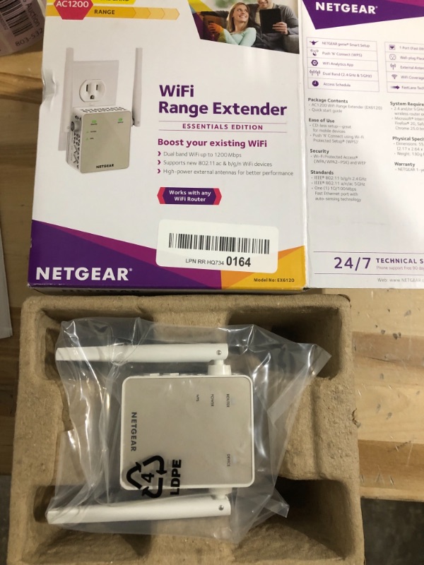 Photo 2 of NETGEAR Wi-Fi Range Extender EX6120 - Coverage Up to 1500 Sq Ft and 25 Devices with AC1200 Dual Band Wireless Signal Booster & Repeater (Up to 1200Mbps Speed), and Compact Wall Plug Design WiFi Extender AC1200