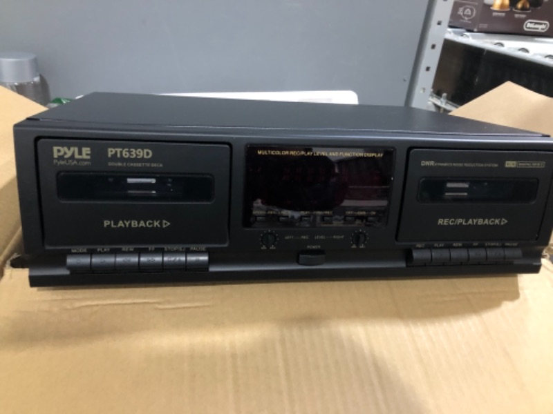 Photo 2 of Pyle Dual Cassette Deck Stereo - Compact & Portable Hi-Fi Tape Recorder Player with Digital Professional Noise Reducing System, Automatic Recording, RCA Cables - Record & Play Audio/Music - PT639D