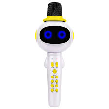 Photo 1 of BONAOK Kids Wireless Bluetooth Karaoke Microphone with Magic Sound & Colorful LED Light, 5 in 1 Portable Handheld Party Karaoke Speaker Machine Gift (Yellow)