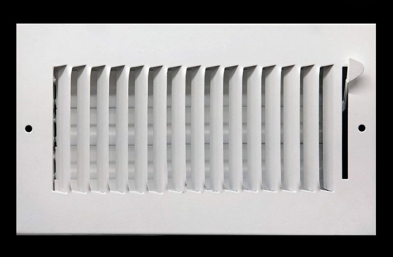 Photo 1 of 8" X 4" 1-Way AIR Supply Grille - Vent Cover & Diffuser - Flat Stamped Face - White [Outer Dimensions: 9.75"w X 5.75"h]
