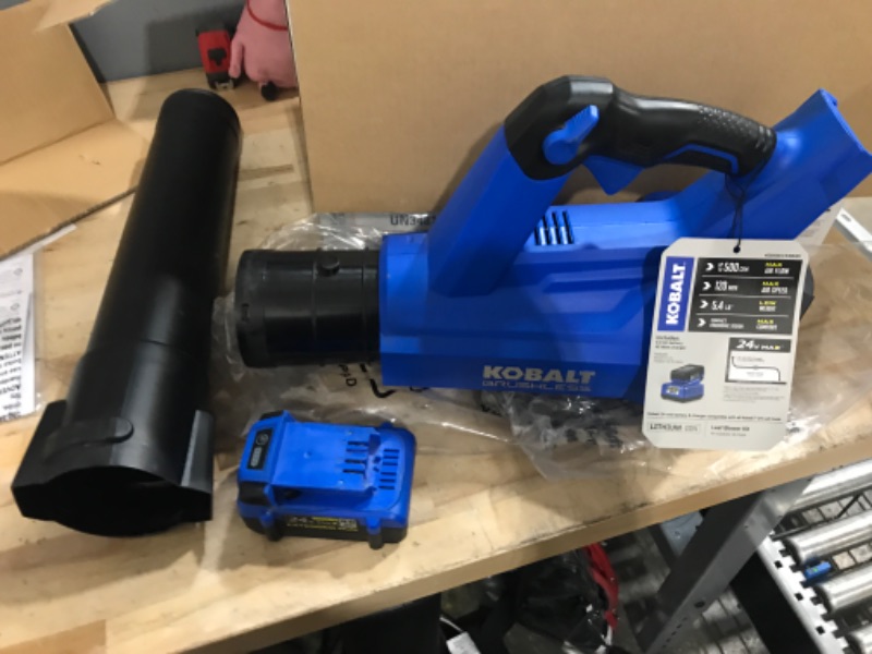 Photo 2 of **SEE NOTES**
Kobalt 24-Volt Max 120-MPH Brushless Handheld Cordless Electric Leaf Blower 4 Ah (Battery Included and Charger Included)