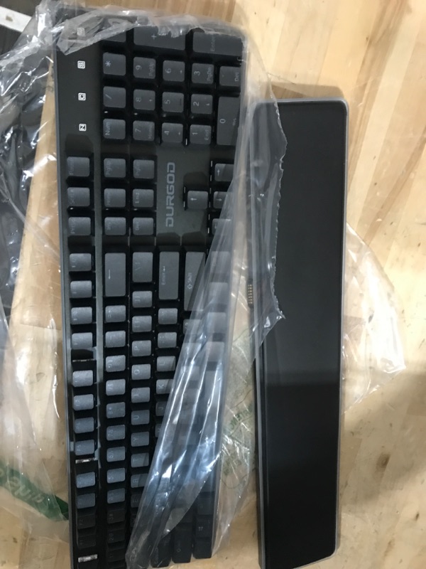 Photo 2 of DURGOD TGK 021 Mechanical Gaming Keyboard, RGB Backlit and Magnetic Wrist Rest, Kailh Turbo Gaming Red Switch, Durable PBT Keycap and Hot Swappable with 104 Keys, Full Size Wired Keyboard for PC Mac TGK 021 - Red Switch?Wird+Magnetic Palm Rest