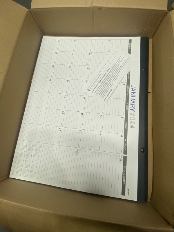 Photo 2 of 2024 Desk Calendar - Jan. 2024 - Dec. 2024, Large Desk Calendar, 22'' x 17'', Desk Calendar 2024, Large Ruled Blocks, 2 Coner Protectors, Thick Paper, Tear Off Design, Perfect for Planning