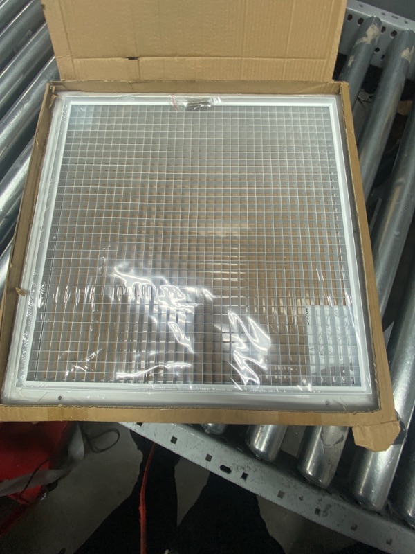 Photo 2 of 18" x 18" Cube Core Eggcrate Return Air Grille - Aluminum Rust Proof - HVAC Vent Duct Cover - White [Outer Dimensions: 19.75 X 19.75] 18 x 18 Return Grille