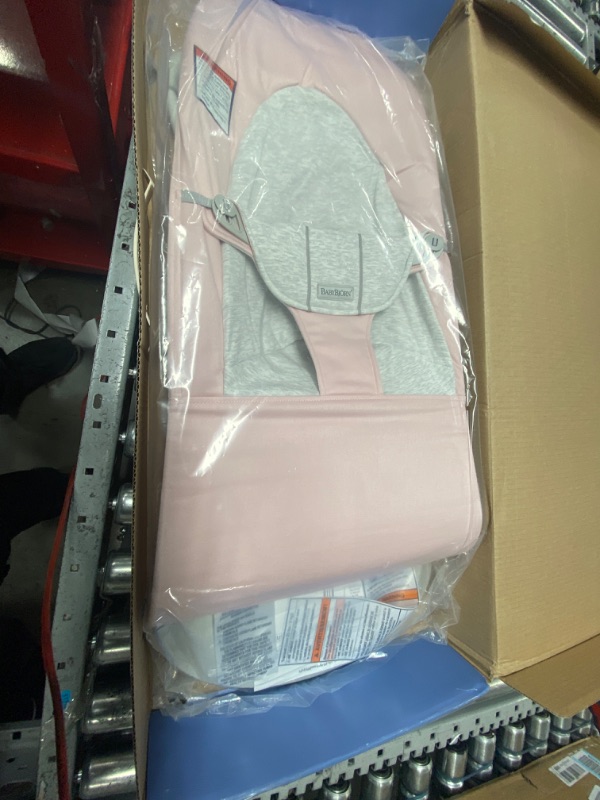 Photo 2 of BABYBJORN Bouncer Balance Soft - Light Pink/Gray, Jersey Cotton Cotton/Jersey Light Pink/Gray