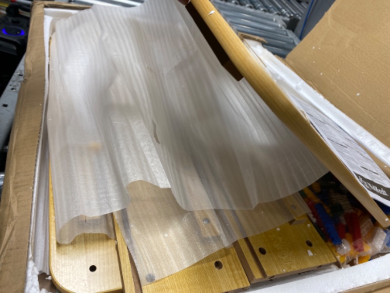 Photo 1 of KidKraft Reversible Wooden Activity Table with Board with 195 Building Bricks – Gray & Natural, Gift for Ages 3+