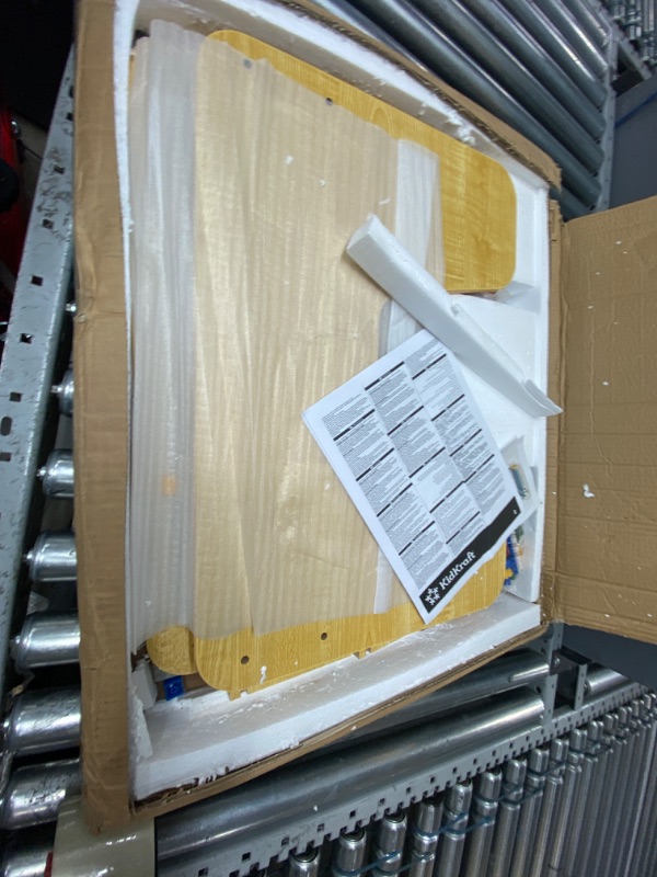 Photo 1 of KidKraft Reversible Wooden Activity Table with Board with 195 Building Bricks – Gray & Natural, Gift for Ages 3+