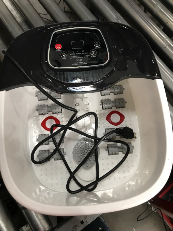 Photo 1 of Foot Spa Bath Massager with Heat, Epsom Salt,Bubbles, Vibration and Red Light,8 Massage Roller Pedicure Foot Spa Tub for Stress Relief,Foot Soaker with Acupressure Massage Points&Temperature Control