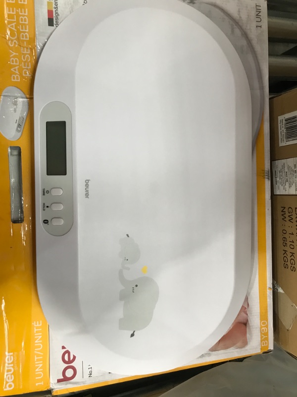 Photo 2 of Beurer BY90 Baby Scale, Pet Scale, Digital, with Measuring Tape, tracking weight with App | For: Infant, Newborn, Toddler /Puppy, Cat - Animals | LCD Display, weighs Lbs/Kg/Oz Highly accurate with Bluetooth/measuring Tape