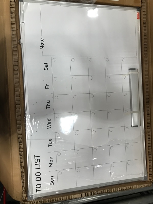 Photo 2 of VEVOR Dry Erase Calendar for Wall, 36 x 24 Inches Whiteboard Calendar, Monthly Planner Magnetic Dry Erase Board, 1 Magnetic Erase & 2 Dry Erase Marker & Movable Tray for Restaurant Office Home School hanging whiteboard 36x24