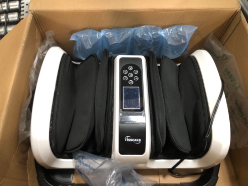 Photo 2 of TISSCARE Foot Massager - Shiatsu Foot Massager for Neuropathy and Plantar Fasciitis Relief - Foot Massager with Heat for Foot and Calf - Christmas Gifts for Men and Women. White