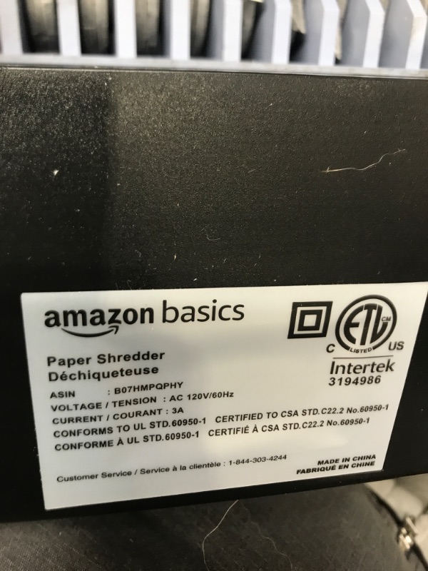 Photo 3 of Amazon Basics 12-Sheet Cross-Cut Paper and Credit Card Home Office Shredder